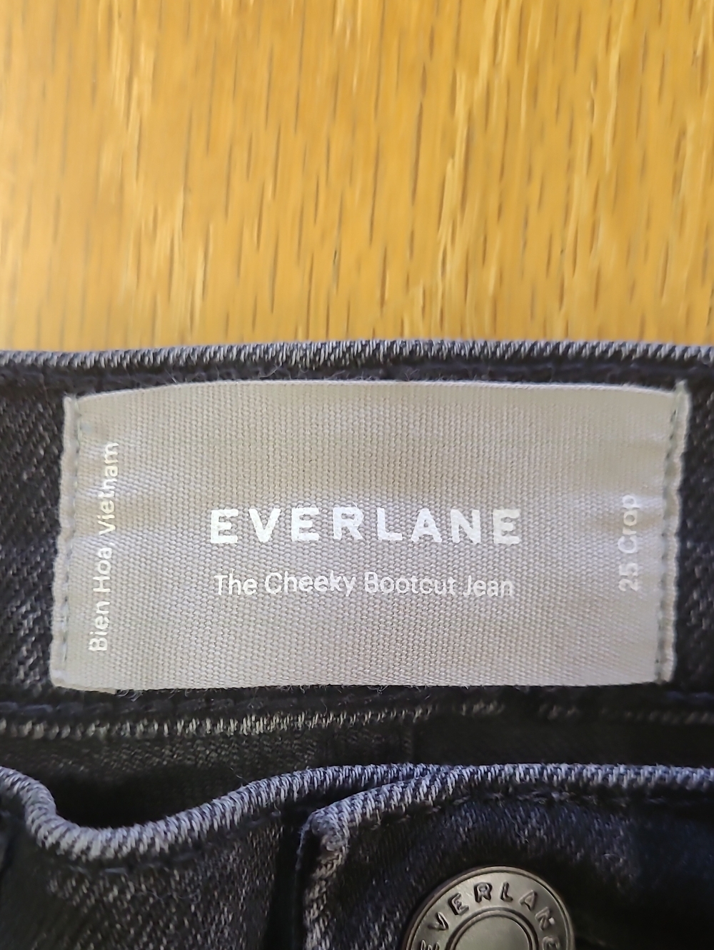 Everlane The Cheeky Bootcut Crop Jeans Size 25 Black High Rise Stretch Denim